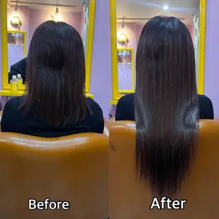 ロング シール＋ちび編み込み エクステ梅田🐨のヘアスタイル