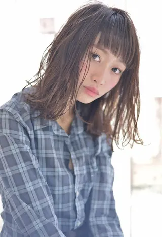 ミディアム カラー 髪質改善/艶髪特化 /柔らかさ/清水翔矢のヘアスタイル