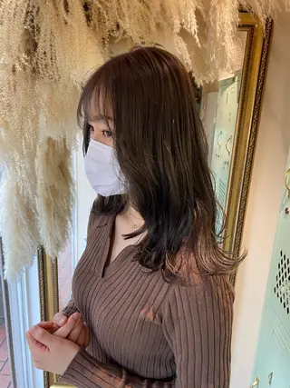 セミロング カラー 透明感カラー/韓国 ヘア🩶yuri🩵のヘアスタイル