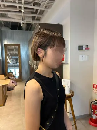 ショート 切りっぱなしボブ 大阪梅田/きょうかのヘアスタイル