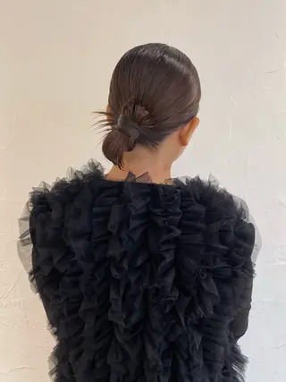 ミディアム ヘアアレンジ 暖色カラー /ヘアアレンジ/花鈴のヘアスタイル