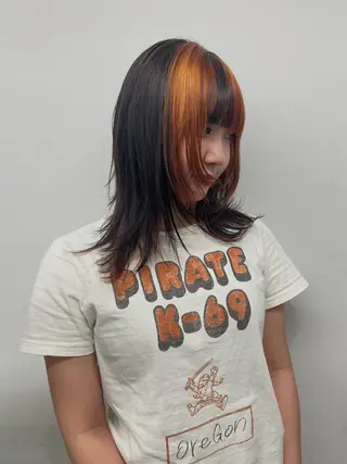 ミディアム カラー yuan tanakaのヘアスタイル