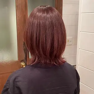 ミディアム カラー ボブ/縮毛矯正/レイ ヤー♡Natsukiのヘアスタイル