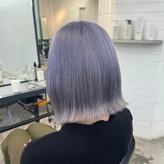 セミロング カラー 🌼動き×透明感🩵 ハイトーン/ナナのヘアスタイル