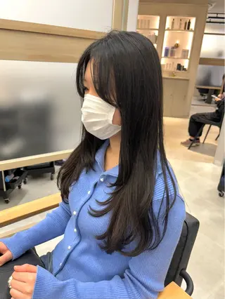 ロング 艶髪韓国ヘア 💘小笠原涼華のヘアスタイル