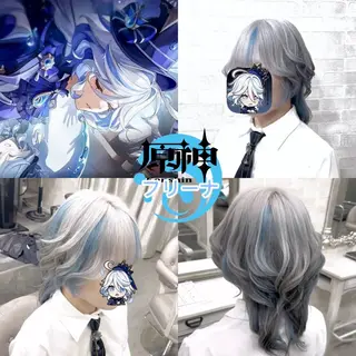 ミディアム カラー 推しカラー💫 ブリーチ💫若菜覚のヘアスタイル