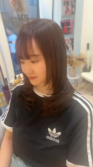 ミディアム カラー 艶髪美容師堀井 凌平のヘアスタイル