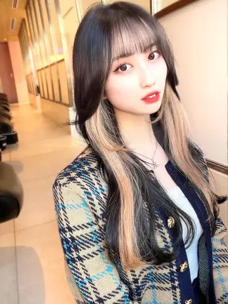 セミロング カラー 顔周り特化/韓国ヘア /レイヤー/吉野幸大のヘアスタイル