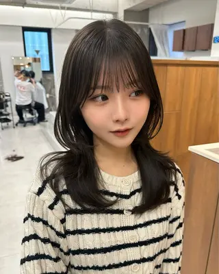 ロング カラー SALOWIN原宿AROA店所属・顔まわり神カット✂︎ 齋藤雄大【表参道】のヘアスタイル