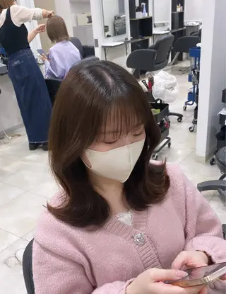 ミディアム カットモデル/ 透明感ヘア/成瀬裕介のヘアスタイル