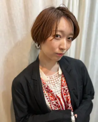 ショート 丸みショート🌙 タッセルボブ/井上翔のヘアスタイル