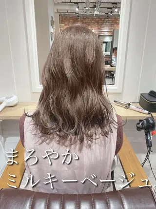 セミロング カラー 艶髪カラー 渡辺岳也のヘアスタイル