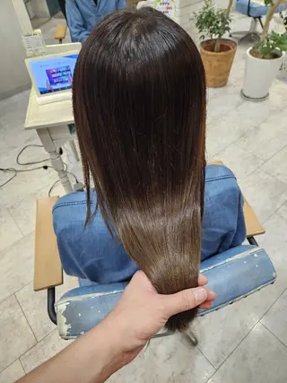 セミロング カラー 顔周りレイヤーカット 髪質改善代表西村功平のヘアスタイル