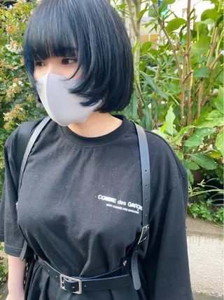 ショート カラー ヘアアレンジ レイヤーウルフ エクステ磯部のヘアスタイル