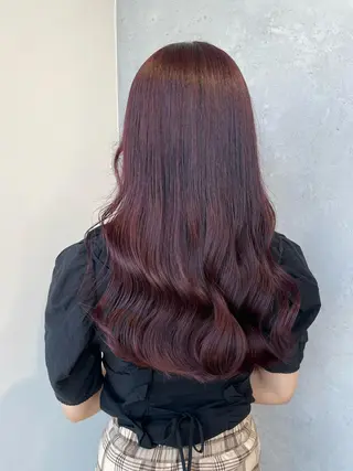 セミロング カラー ブリーチなし Wカラー🩷星野翔太のヘアスタイル