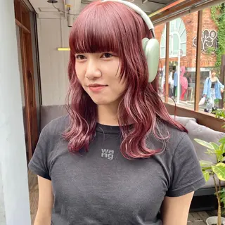 ミディアム カラー 🍊暖色×顔周り 🍊cocoroのヘアスタイル