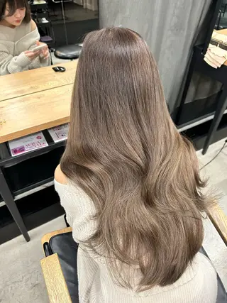 ロング 女性らしいモテヘア 韓国ヘアhikariのヘアスタイル