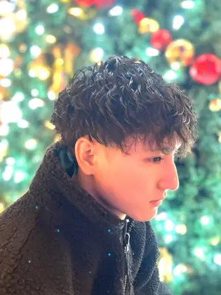 ミディアム パーマ メンズ メンズ特化 星野裕人のヘアスタイル