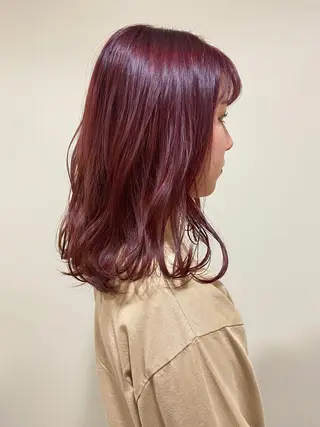 ミディアム カラー ANNA /艶髪/ハイトーンのヘアスタイル