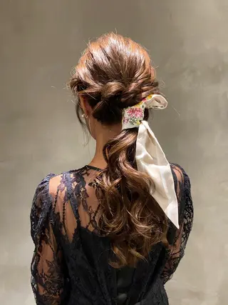 ロング ヘアアレンジ デザインカラー❤︎ イシイレイのヘアスタイル