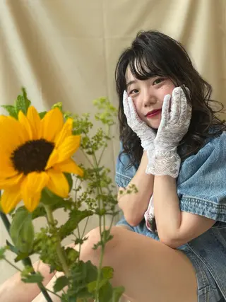 セミロング ヘアアレンジ ショート/ボブ/透明 感カラー/高橋あみのヘアスタイル