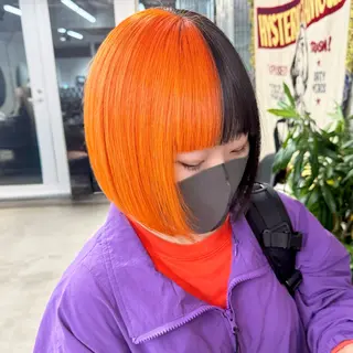 ミディアム カラー パーマ ヘアアレンジ メンズ キッズ ハイトーン/ピンク 💗モモ໒꒱のヘアスタイル