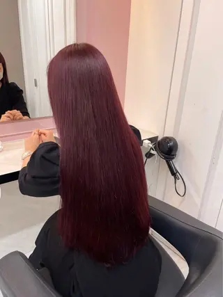 ロング カラー 透けるやわらか艶髪♡ ナチュラルストレートのヘアスタイル