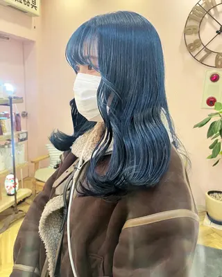 セミロング カラー ヘアアレンジ ブリーチなし/ レイヤー🌿runaのヘアスタイル