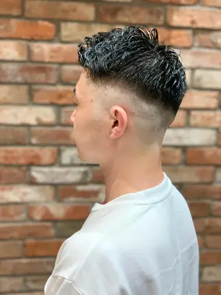 ショート パーマ メンズ HIROGINZAプレミアムバーバー赤坂店所属・田中 千恩のヘアスタイル