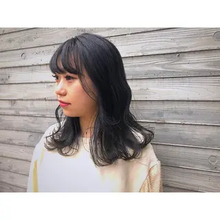 セミロング カラー パーマ ヘアアレンジ 藤井 菜緒のヘアスタイル