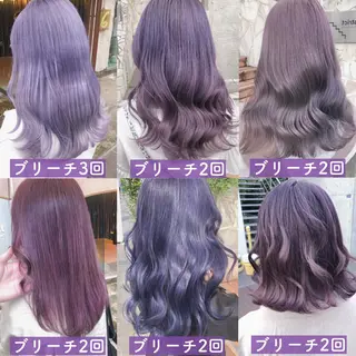 セミロング カラー ヘアアレンジ メンズ キッズ 💟Chloe原宿店 🩶ハイトーンのヘアスタイル