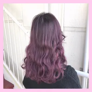 ロング カラー SHIN/レイヤー カット×クロスパーマのヘアスタイル