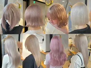 セミロング カラー ハイトーンカラ ー/小川のヘアスタイル