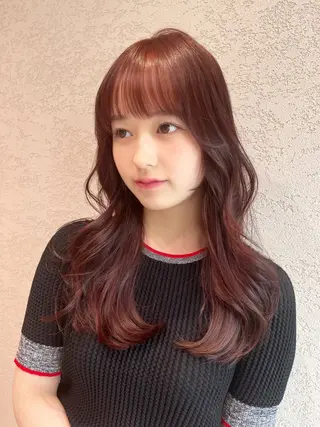 セミロング カラー 透明感カラー🤎 中川智帆のヘアスタイル