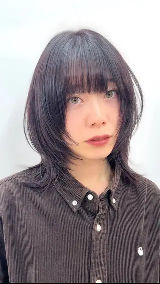 ミディアム レイヤー×ツヤカラー 渋谷/kougaのヘアスタイル
