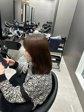 ミディアム カラー HARUKI MINATO japan 仙台店所属・✨【髪質改善/縮毛 矯正】✨ゆうほのヘアスタイル