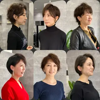 ショート カラー パーマ 似合わせカット 岩滿のヘアスタイル