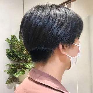 ショート カラー メンズ CANAAN銀座所属・艶透明感カラー/ ルーズパーマ/田中のヘアスタイル