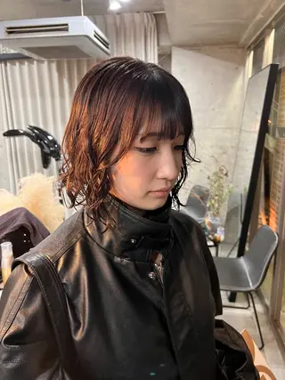 ミディアム パーマ レイヤーカット/ パーマ‪/表参道のヘアスタイル