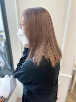 ミディアム カラー 韓国レイヤーカット/ ダブルカラーのヘアスタイル