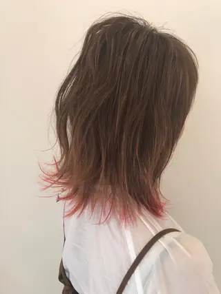 ミディアム カラー 湯浅 了一のヘアスタイル