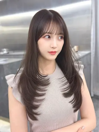 ロング カラー MAEUL luna所属・前髪顔周り/レイヤー 韓国/桔川恒のヘアスタイル