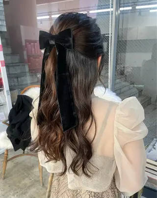 セミロング ヘアアレンジ ショート/レイヤー カット/ミサキ💐のヘアスタイル