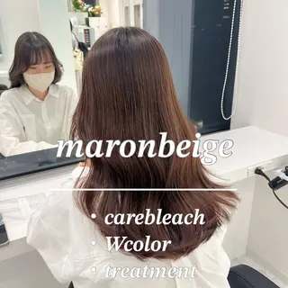 ロング カラー ヘアアレンジ 🩵ダメージレス艶感 ハイトーン🩷のヘアスタイル