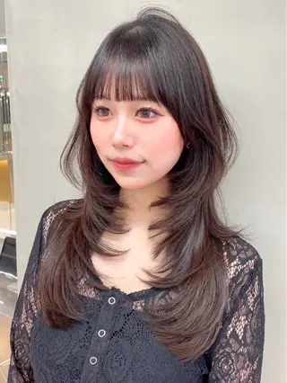ロング カラー 韓国ヘア×髪質改善 サロンmareのヘアスタイル