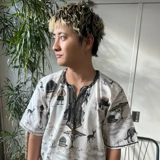 カラー パーマ メンズ myu 🐈⬛のヘアスタイル