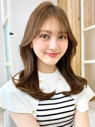 セミロング 韓国くびれレイヤー 🇰🇷はづきのヘアスタイル