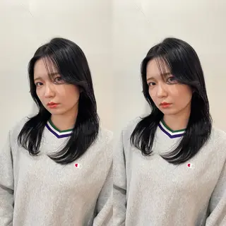 セミロング mopa所属・mopa_kaede 暖色カラー/ロングのヘアスタイル