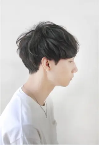 メンズ 縮毛矯正×髪質改善 カラー×クロスパーマのヘアスタイル