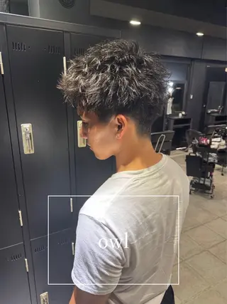 ショート パーマ メンズ メンズ専門 美容師✨ アメ村 堀江颯瑛のヘアスタイル